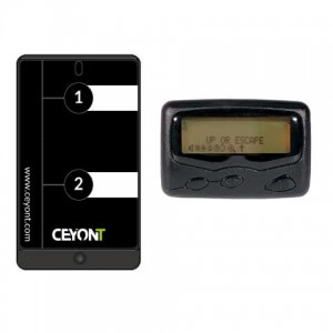 Tekstpager A4 met drukknop met twee knoppen.