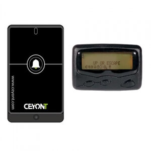 Onze alarmknop met tekstpager A4 voor het ontvangen van oproepen